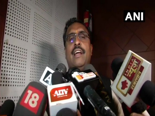BJP general secretary Ram Madhav speaking to media persons in Jaipur, Rajasthan, on Wednesday. (Photo/ANI)