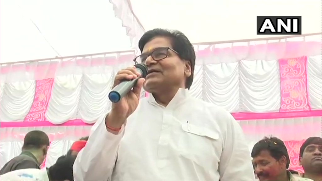 Ram Gopal Yadav addressing a gathering in Firozabad on Thursday. 