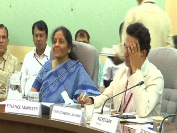 Visuals from the meeting of Finance Minister Nirmala Sitharaman in New Delhi.