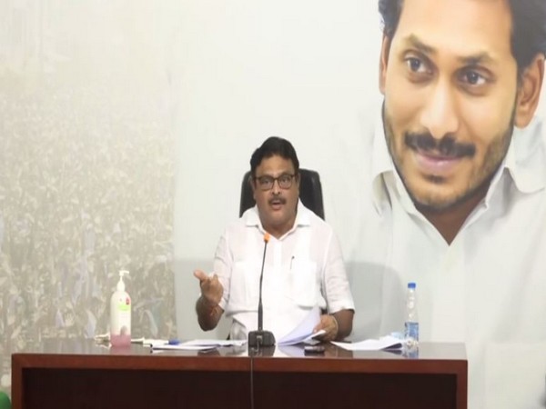 YSRCP leader Ambati Rambabu addressing a press conference on Wednesday in Amaravati. [Photo/ANI]