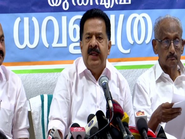 Leader of Opposition Ramesh Chennithala address a press conference in Thirvuvananthapuram on Friday. Photo/ANI
