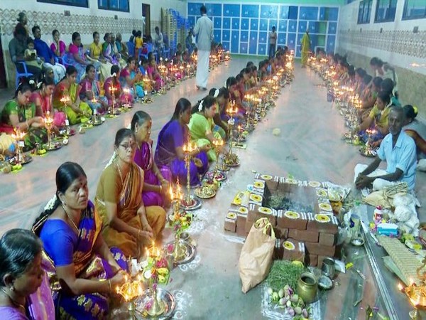 Rameswaram celebrated Vishwakarma puja here at Akkasalai Vinayagar Temple on Wednesday. Photo/ANI