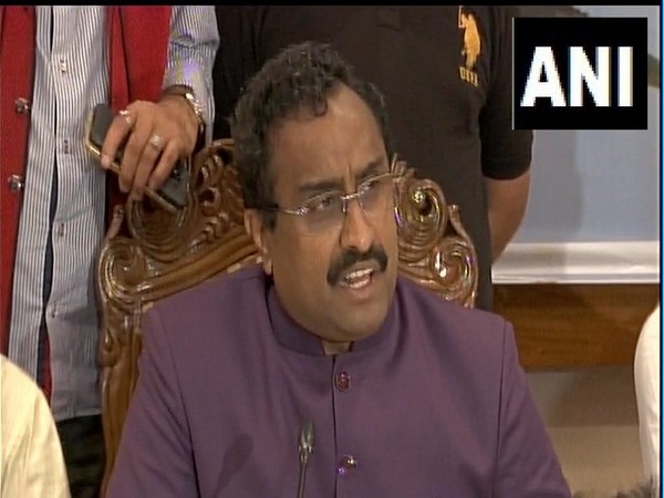 BJP's national general secretary Ram Madhav speaking to reporters in Srinagar, Jammu and Kashmir.