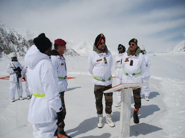 Lt Gen Ranbir Singh at Siachen on Tuesday