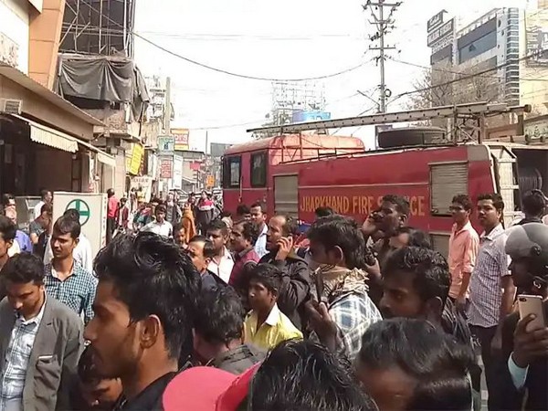 Fire brigades arrive at the spot in Ranchi main city, ANI/photo