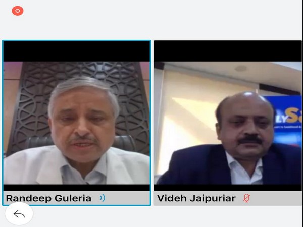 AIIMS, New Delhi Director Dr Randeep Guleria addressing a webinar organised by GMR Group on Tuesday. 
