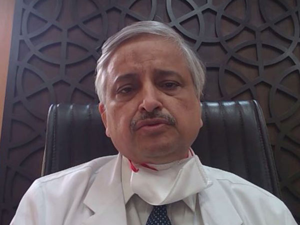 AIIMS Director Dr Randeep Guleria talking to ANI on Wednesday. Photo/ANI