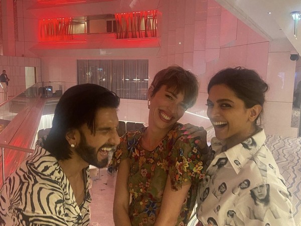 Couple Ranveer-Deepika with Rebecca Hall