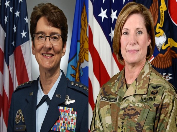 US Air Force General Jacqueline Van Ovost and Lieutenant General Laura Richardson