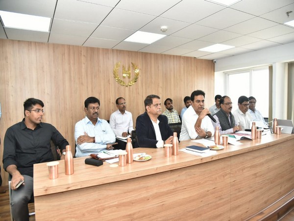 Telangana Minister KT Rama Rao speaking at an event in Hyderabad on Friday 
