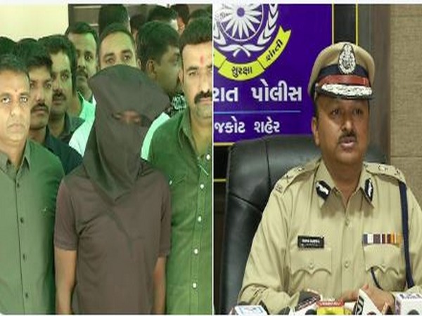 The accused of raping an 8-year-old girl held in Rajkot on Sunday. (Photo/ANI)