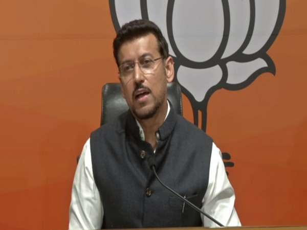 BJP national spokesperson Rajyavardhan Singh Rathore speaking at a press conference on Wednesday. 