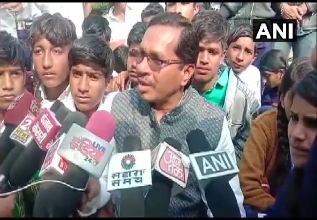 BJP MLA Dilip Makwana speaking to media in Ratlam, Madhya Pradesh on Wednesday.