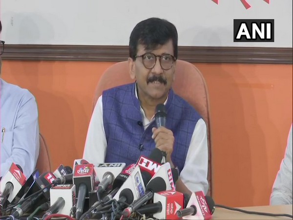 Shiv Sena MP Sanjay Raut addressing a press conference in Mumbai on Monday.