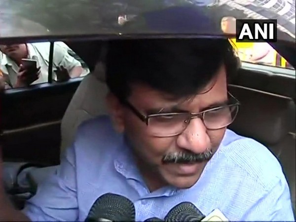 Shiv Sena leader Sanjay Raut speaking to reporters in Mumbai on Tuesday. 