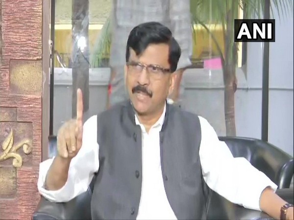 Shiv Sena leader Sanjay Raut addressing media in Mumbai on Thursday 