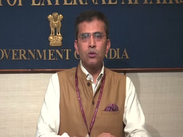 External Affair Ministry spokesperson Raveesh Kumar speaking at a press conference in New Delhi on Wednesday. Photo/ANI