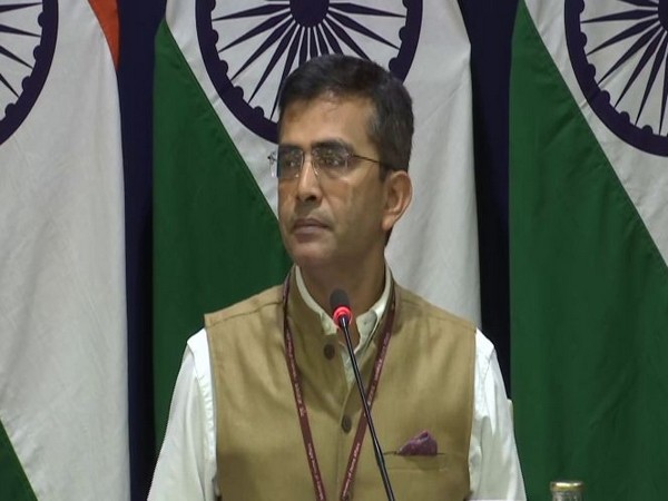 External Affairs Ministry Spokesperson Raveesh Kumar at a media briefing on Thursday. (ANI photo)