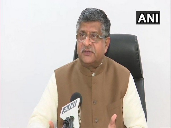 Union Minister Ravi Shankar Prasad speaking to ANI in New Delhi on Thursday. 