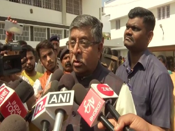 Union Minister Ravi Shankar Prasad speaking to media in Patna on Sunday.