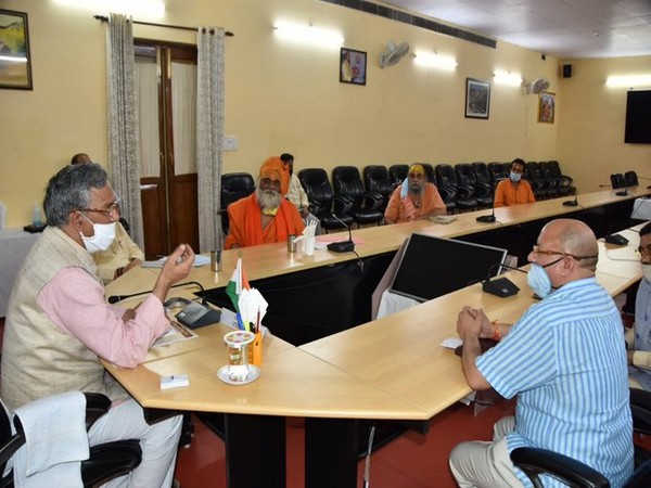 Uttarakhand Chief Minister Trivendra Singh Rawat on Sunday held a meeting with members of Akhil Bharatiya Akhara Parishad over 'Mahakumbh Mela 2021', at his residence in Dehradun.