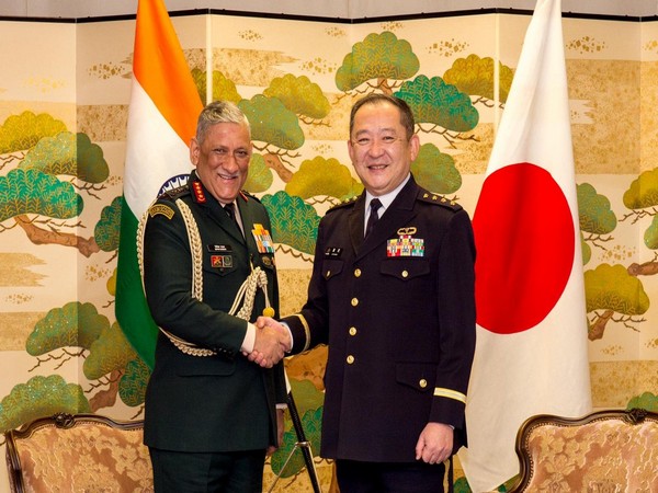 Indian Army Chief General Bipin Rawat with General Goro Yuasa, Chief of Staff of Japan Ground Self Defence Force