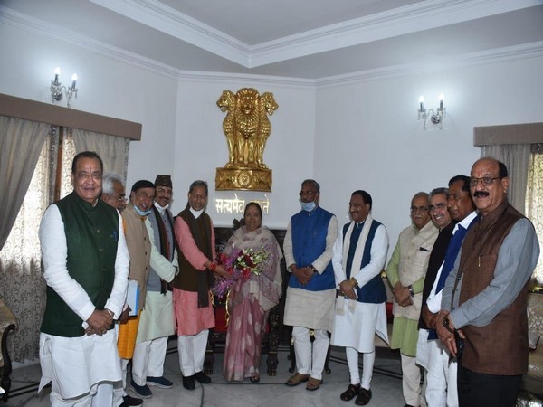 BJP leader Tirath Singh Rawat met Governor Baby Rani Maurya in Dehradun.