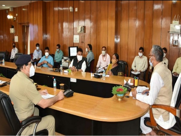 Uttarakhand Chief Minister Trivendra Singh Rawat during the meeting with officials on Friday. (Photo/ANI)