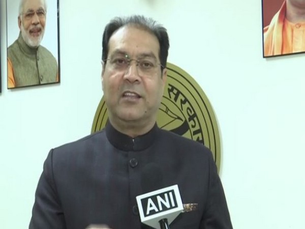 UP Minister Mohsin Raza talking to ANI in Lucknow on Friday 