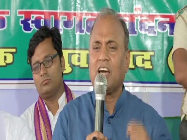 JDU Rajya Sabha MP Ram Chandra Prasad Singh speaking at a press conference in Patna, Bihar on August 10. Photo/ANI