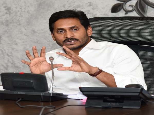 Chief Minister YS Jagan Mohan Reddy speaking at the meeting in Amaravati on Wednesday.