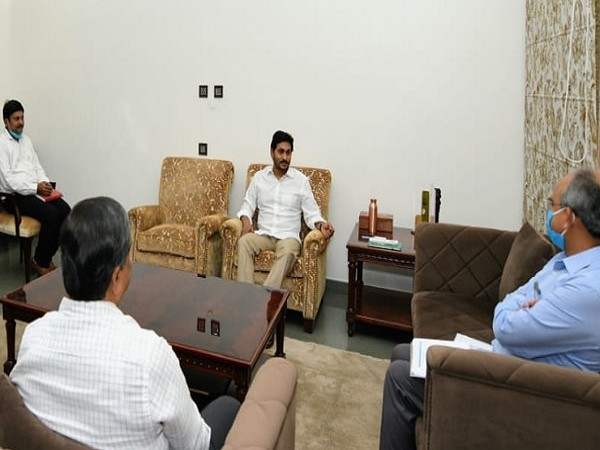 Andhra Pradesh Chief Minister YS Jagan Mohan Reddy at a review meeting on Sunday. 