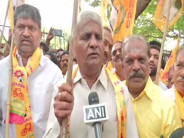 TDP leader Ravula Chandra Sekar Reddy while talking to ANI on Thursday in Hyderabad. Photo/ANI