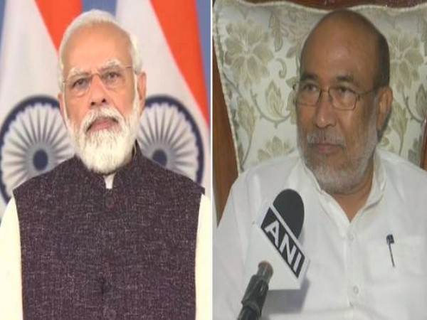Prime Minister Narendra Modi (Left) Maipur CM N Biren Singh (Right)