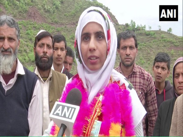 Rehana Bashir talking to ANI at a schhol in Poonch on Tuesday 
