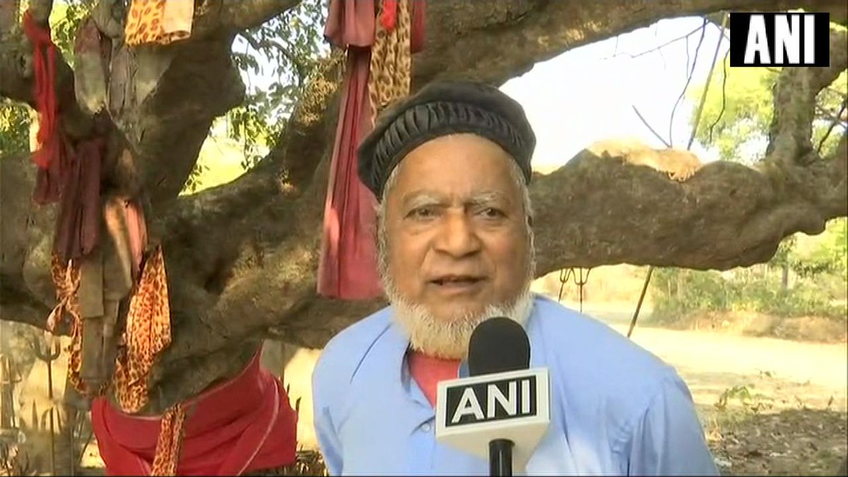 Temple caretaker Matibar Rehman talking to ANI at  Rangamahal village in Guwahati on Saturday 
