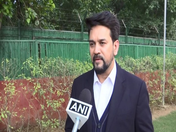 Union Minister Anurag Thakur speaking to ANI in New Delhi on Wednesday. (Photo/ANI)