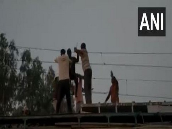 GRP rescued a person at Dabra Railway Station in MP on Tuesday 