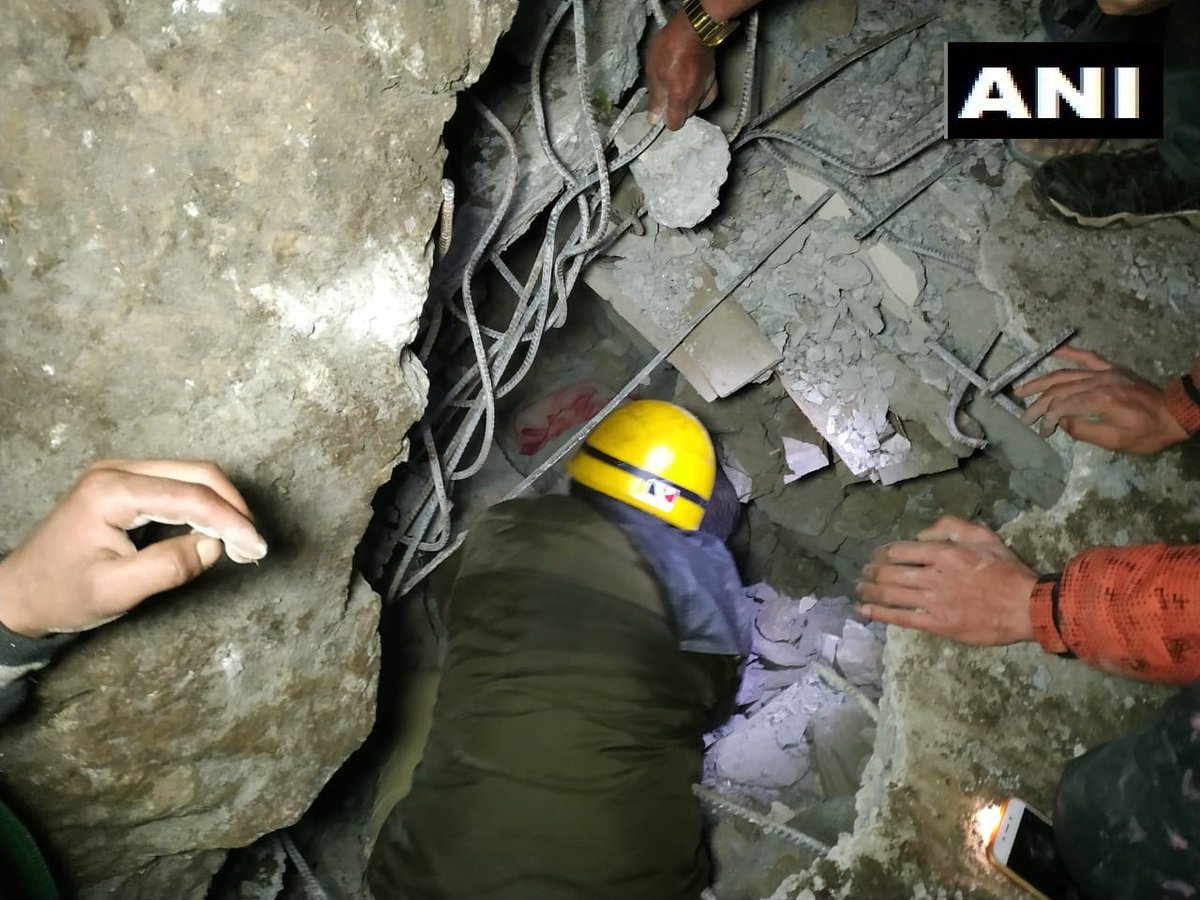 two couple trapped inside their house after landslide at Lag valley were rescued by authorities on Thursday 