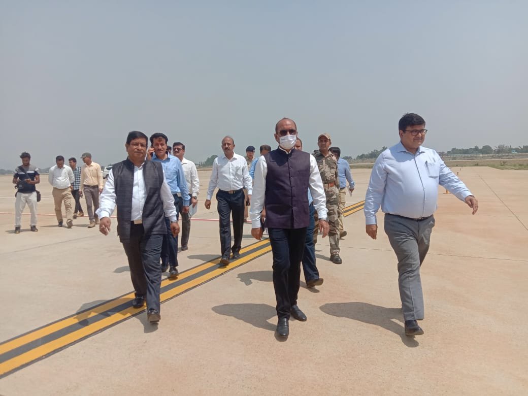 Team of AAI officials at the newly constructed Deoghar Airport on Thursday.