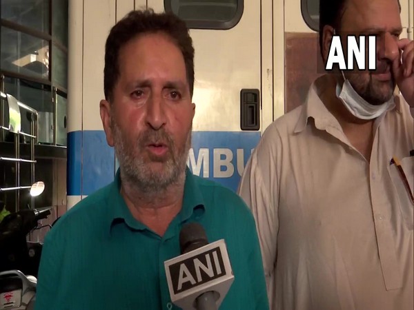 Mohammad Aslam Lone, father of Shoaib, who was brought from Dhaka to AIIMS Trauma Centre