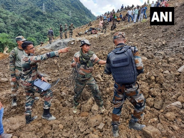 Rescue operations underway after a massive landslide hit the Tupul railway construction camp (File Photo/ANI)