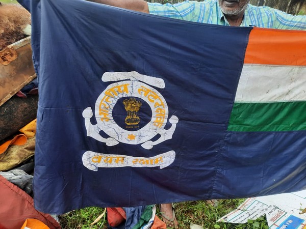 National flag, Coast Guard flag found lying in garbage. (ANI/photo)