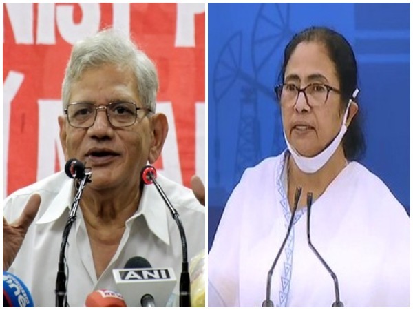 Communist Party of India (Marxist) General Secretary Sitaram Yechury (Left) West Bengal Chief Minister Mamata Banerjee (Right)