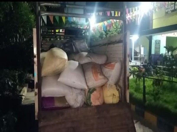 Police arrested three persons for illegally transporting 900 kgs of PDS rice. (Photo/ANI)