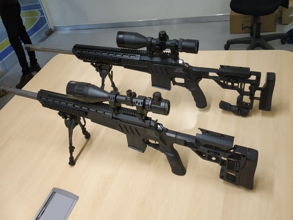Two sniper rifles developed by a Bengaluru-based firm. Photo/ANI