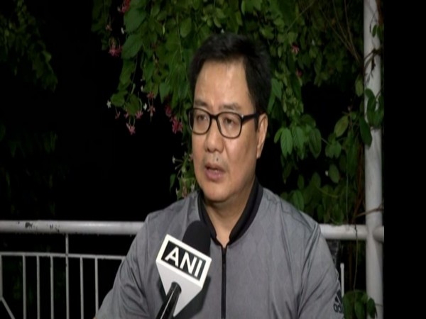 Union Sports Minister Kiren Rijiju talking to ANI