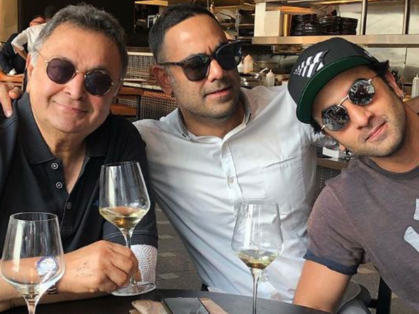 Rishi Kapoor, Bharat Sahni and Ranbir Kapoor (Image courtesy: Instagram)