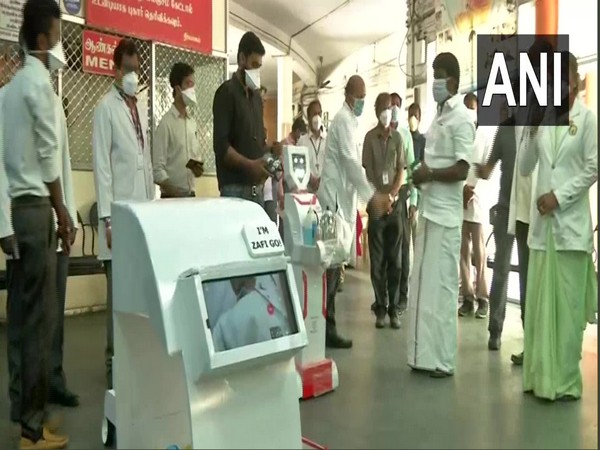 Robots deployed at Government Stanley Medical College and Hospital in Chennai. Photo/ANI
