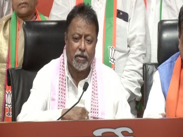 BJP leader Mukul Roy speaking at a press conference in New Delhi. Photo/ANI